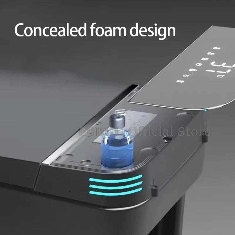 Verlängerte One-Piece Smart Bidet-Toilette Eingebauter Wassertank Unabhängig vom Wasserdruck Display Warmwasser Fußsensor