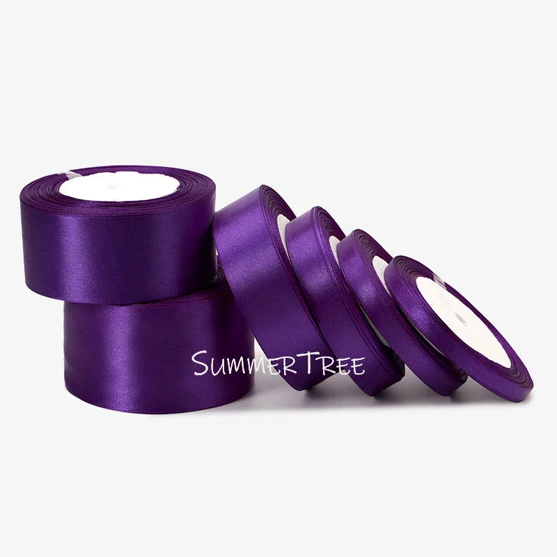 Satinband 25 Yards 6 mm - 50 mm Schleife Geschenkverpackung Schleife Handmade DIY Basteln Halloween Weihnachten Hochzeit Geburtstag Party Dekoration
