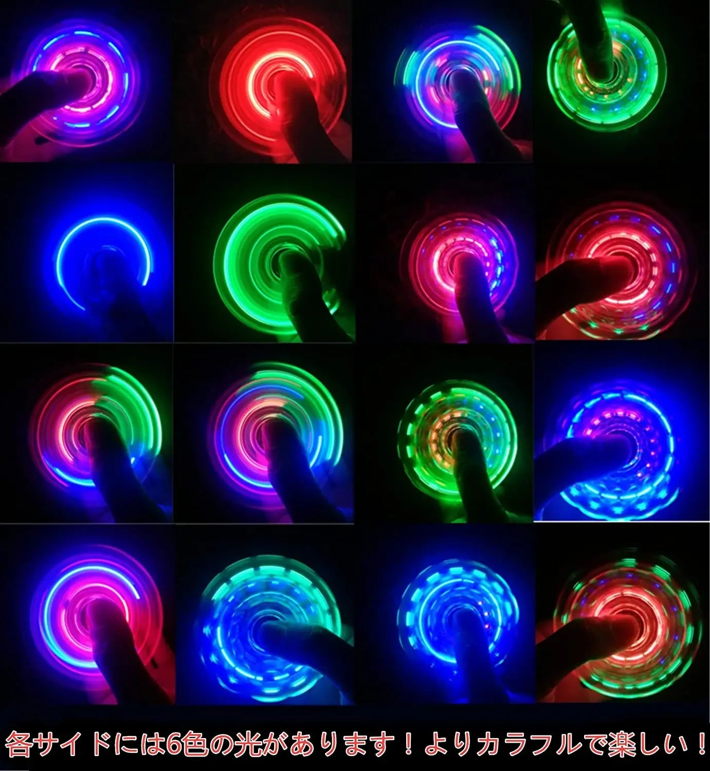 LED Light Fidget Spinner Finger Toy Hand Spinner Glow in Dark Stress Reduction and Anxiety Relief for Children
