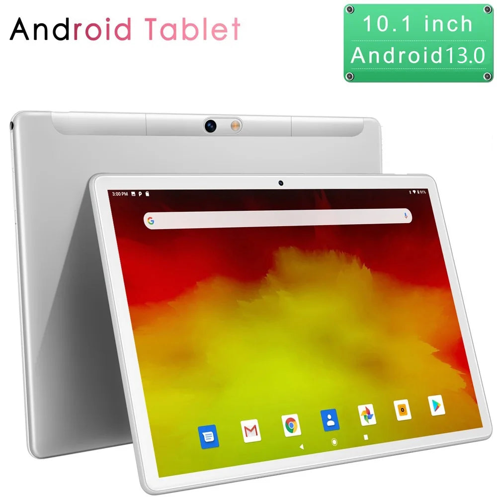 10.1-inch Octa Core Tablets 4GB+64GB ROM Google Play Dual SIM Phone Call, WiFi, Bluetooth, 6000mAh Battery, with Protective case