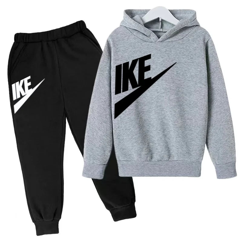 Children 3-12 Years Old Autumn Winter Hoodie Long-sleeved Boys Sweatshirt Girls Toddler Sports Coat Top+Pants Stylish Casual Set