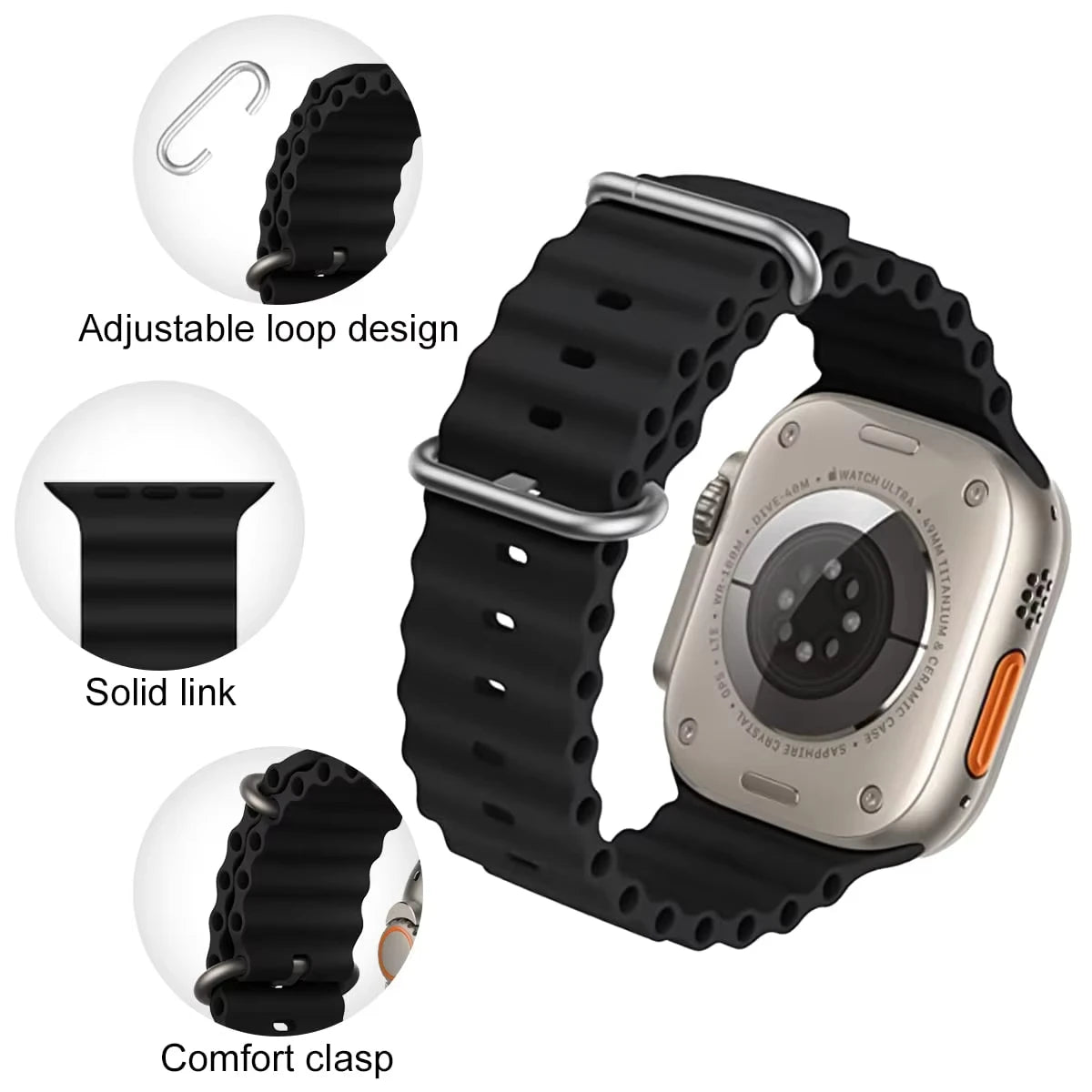 Offizielles Ocean Armband für Apple Watch Ultra 3 2 49mm 46mm 44mm 40mm 42 41 45 Sportarmband iWatch Series 11 10 9 7 8 6 SE3