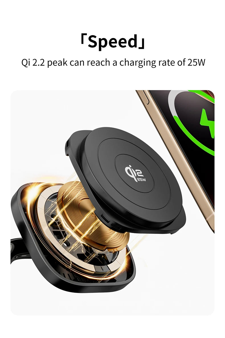 Support de charge sans fil rapide magnétique 5 en 1 Qi2.2 25W pour iPhone 17 16 Pro Max Magsafe Apple Watch et Galaxy Watch Galaxy S26 S25