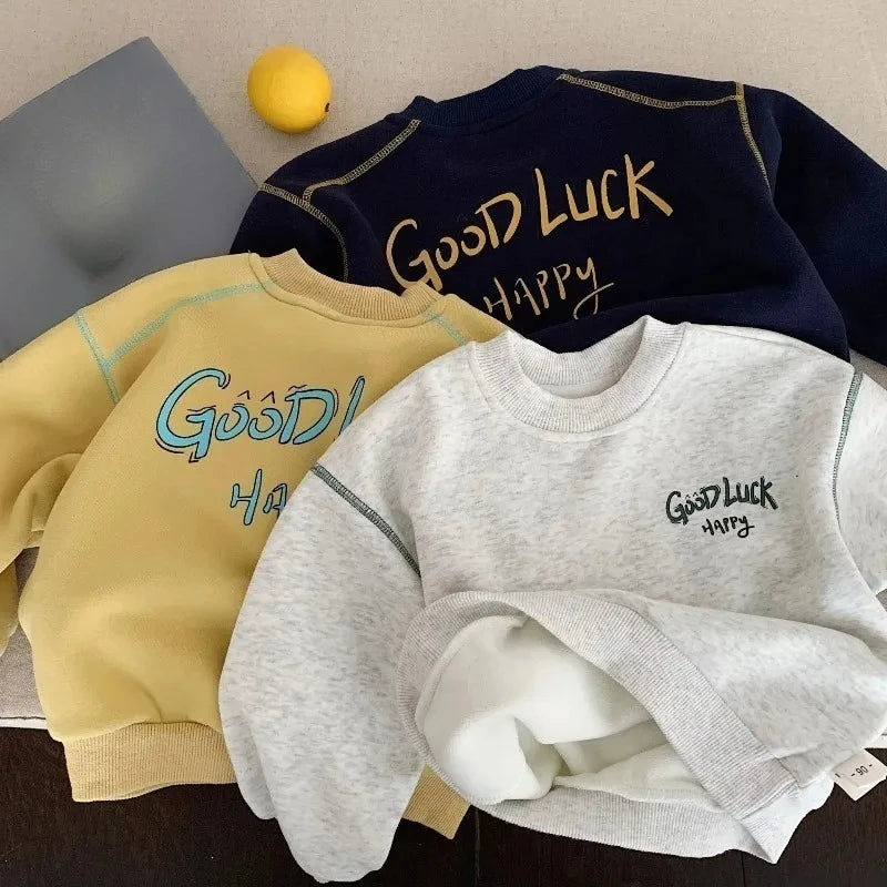 Sweat-shirt Enfant 2025 Printemps Automne Garçons Imprimé Lettre Hauts Tout-petits Enfants Chandails Décontractés Bébés Hoodies