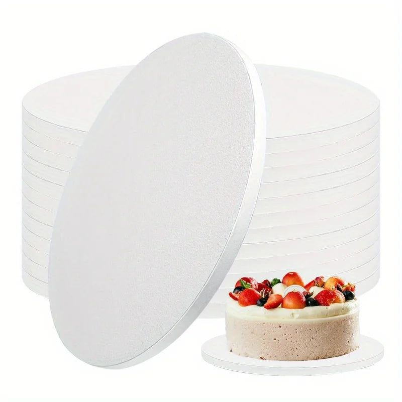 1 plateau à gâteau rond en carton blanc multi-taille, base pour cupcake, mousse, dessert, décorations de gâteau de mariage, anniversaire, fête, bricolage