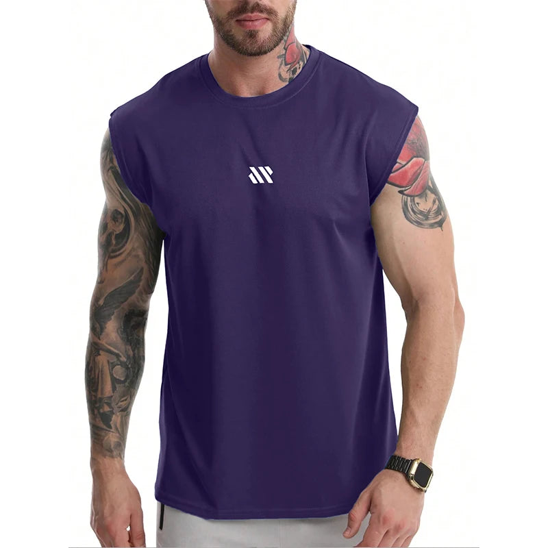 Herren ärmelloses Sportshirt, Fitnessstudio, Laufen, schnell trocknendes Weste, atmungsaktiv, locker, Training, Sommer Herrenbekleidung