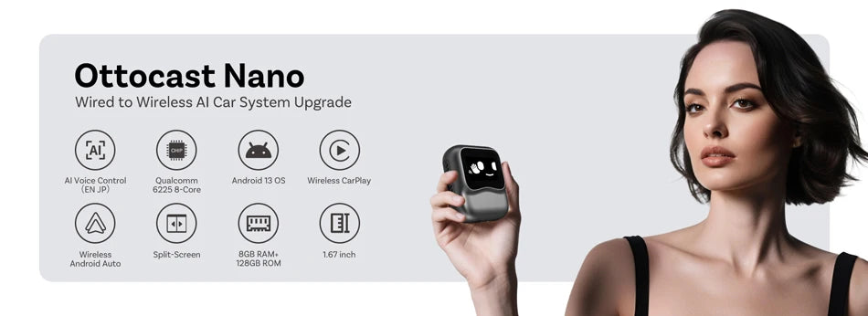 Ottocast Car TV Mate Pro Max Wireless CarPlay Android Auto Adapter für Fire Google TV Stick Konverter für OEM Wired CarPlay Car