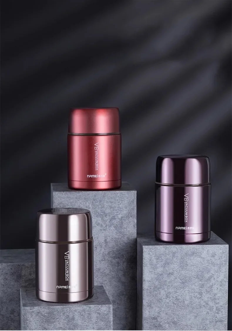 Thermos alimentaire 600/800/1000 ml, pot alimentaire isotherme sous vide en acier inoxydable 316 avec cuillère, boîte à lunch pour enfant avec sac de transport isotherme