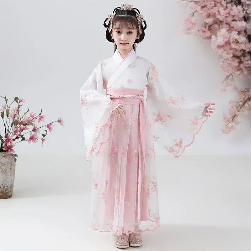 Robe chinoise Hanfu moderne pour fille, tenue d'Halloween de fée, Vêtements pour enfants, Vestidos, Costume traditionnel de Cosplay, Robes pour filles