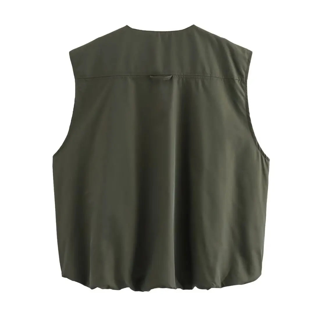 DUOPERI Damen Mode Lockere Ärmellose Weste O-Ausschnitt Weibliche Schicke Freizeit-Oberteile Tank-Top