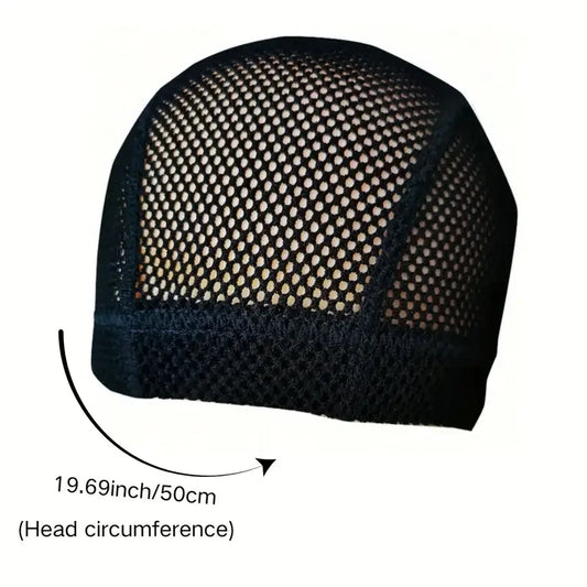 6PC Black Mesh Wig Caps, Elastic Lace Net for Making Wigs, Stretchable and Adjustable, Comfortable and Breathable