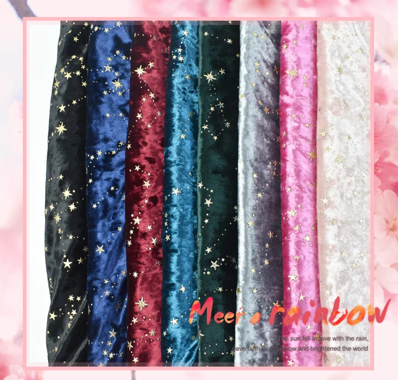 Meetee 45*145cm 90x145cm Polyester-Elasthan-Stoff für Bekleidung Kleiderstoffe DIY Elastischer Samtstoff Nähzubehör