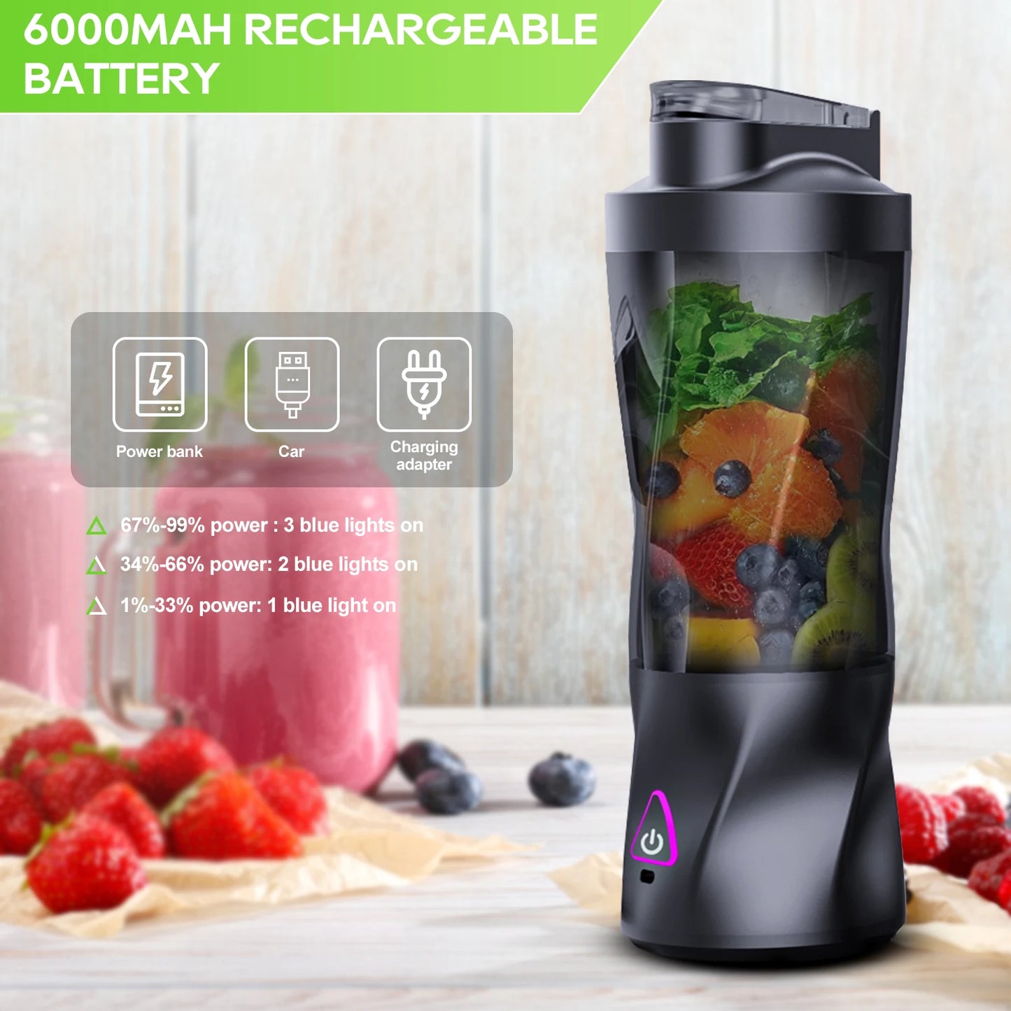 Mixeur Presseur Électrique Portable Fruits Frais 700ML Multifonctionnel USB Rechargeable Shakes Smoothies Blender Tasse Mixeur Extérieur