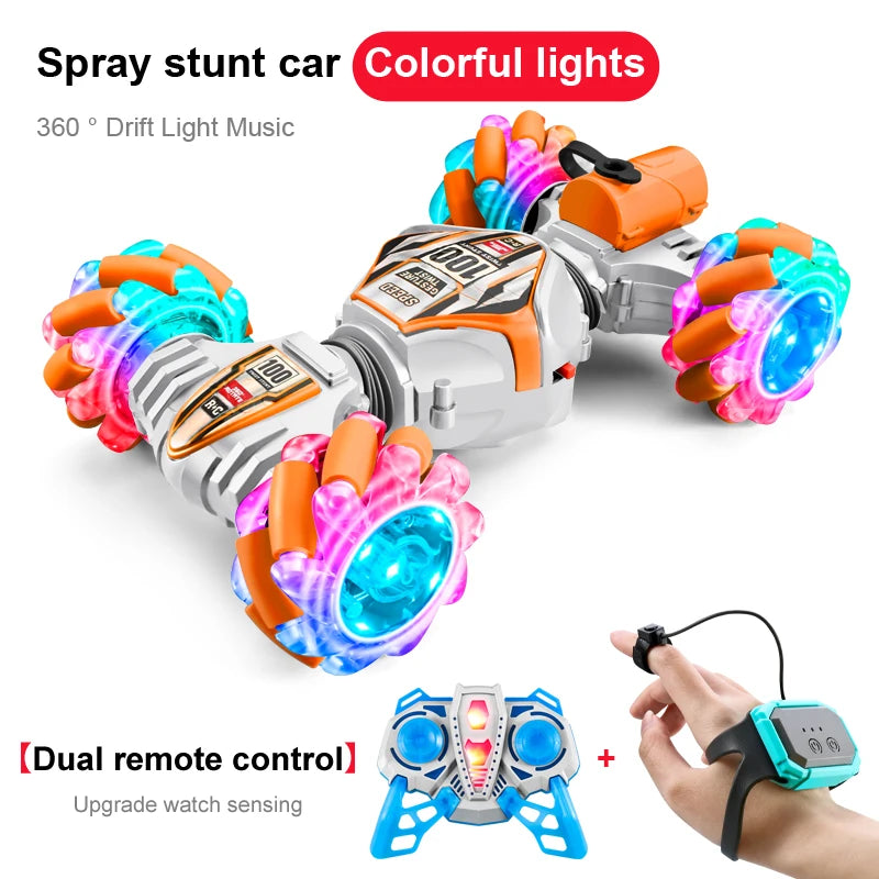 Top RC Stunt Car 2.4G Ferngesteuertes Auto RC Uhr Gestensensor LED Rotation Geschenk Elektronisches Spielzeug für Kinder Jungen