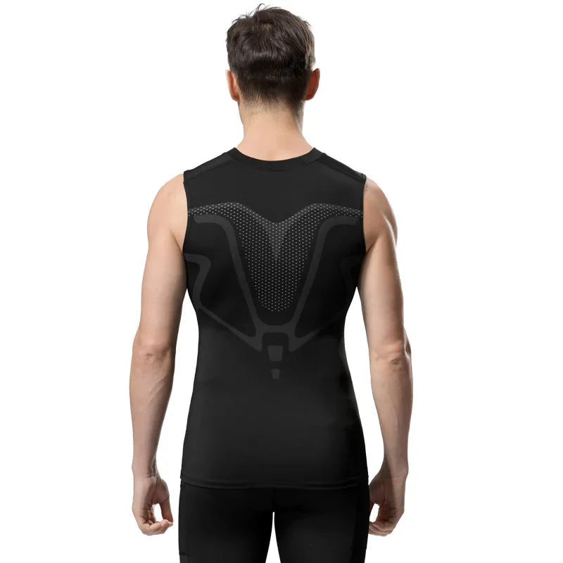 Kompressions-Tanktop Herren Gym-Shirt Ärmellos Schnelltrocknend Bedruckte Sportbekleidung Herren Fitness Bodybuilding Weste Workout Muskel-Top