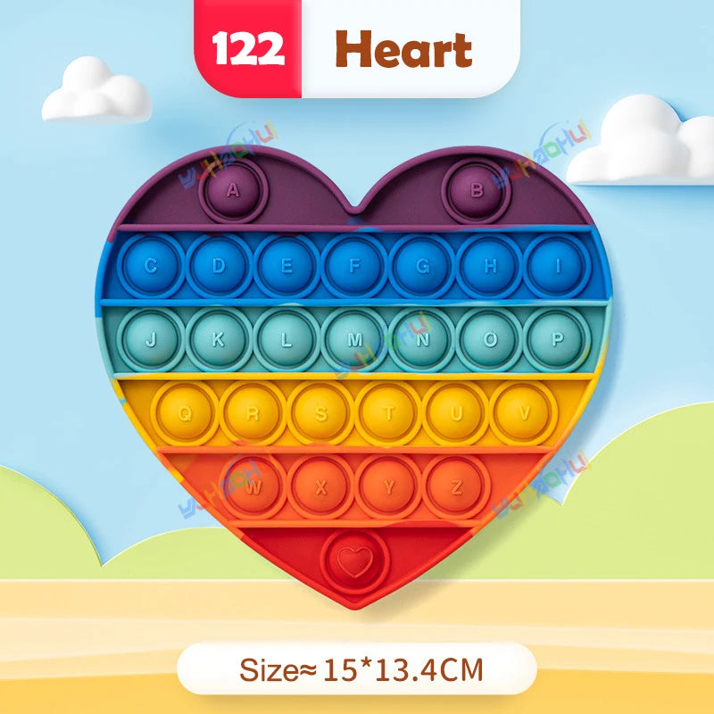 Regenbogen Pop Push Bubble Fidget Anti Stress Spielzeug für Erwachsene Kinder besondere Bedürfnisse sensorisches Spielzeug interaktives Spielzeug für Kinder