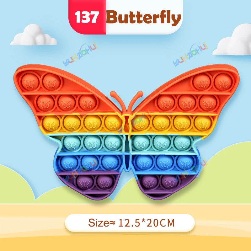 Regenbogen Pop Push Bubble Fidget Anti Stress Spielzeug für Erwachsene Kinder besondere Bedürfnisse sensorisches Spielzeug interaktives Spielzeug für Kinder