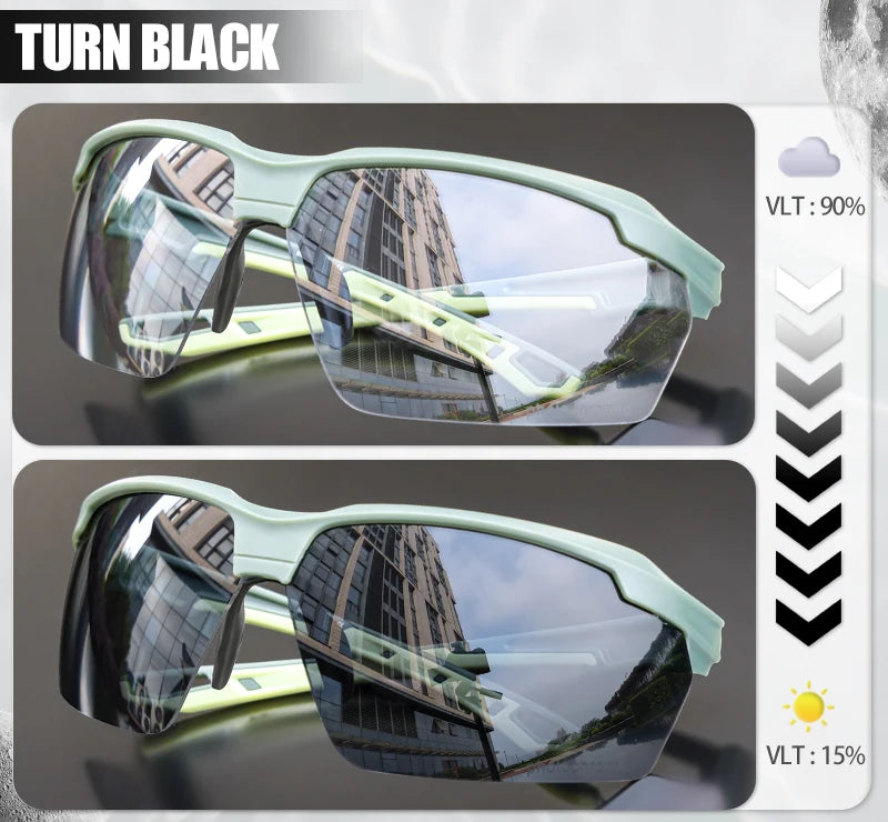 SCVCN Lunettes de soleil photochromiques Cyclisme Vélo VTT Randonnée Golf UV400 Lunettes de sport pour hommes femmes Baseball