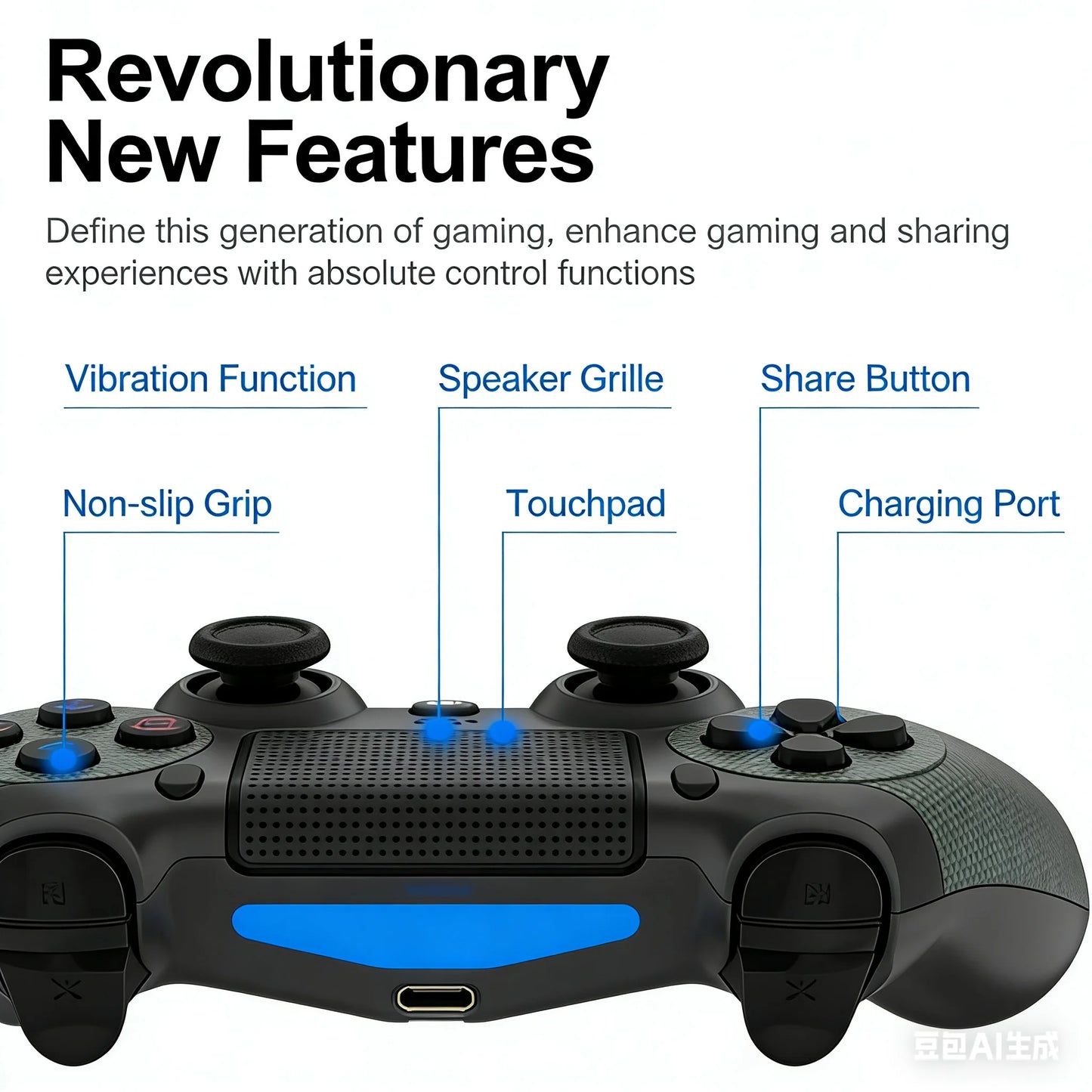 Kabelloser Controller für PS4 V2 Playstation 4 Remote Game Joystick LED-Schild Kompatibel mit PS4 Command Console