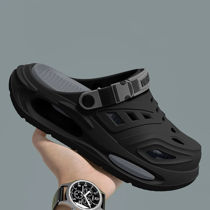 Smile Höhlenschuhe für Herren und Damen mit herausnehmbaren Einlegesohlen Rutschfeste, gepolsterte, verdickte weiche Hausschuhe Modische atmungsaktive Sandalen