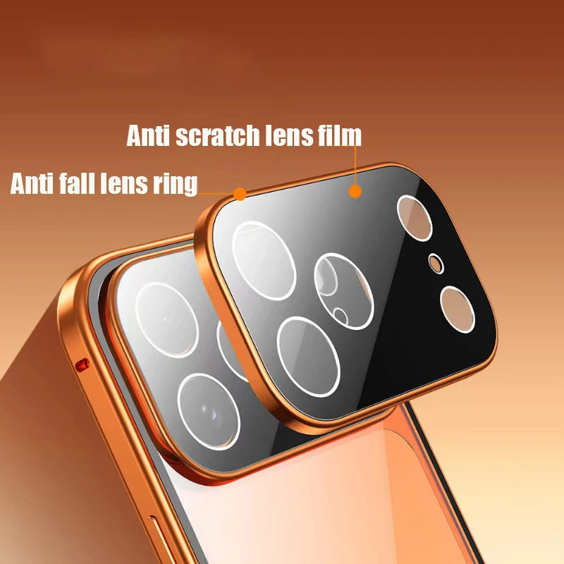 360°-Vollschutz-Metall-Magnet-Doppelseitige Glas-Schnappverschluss-Handyhülle für iPhone 17 Pro Max/17/Air/17 Pro Bumper Cover