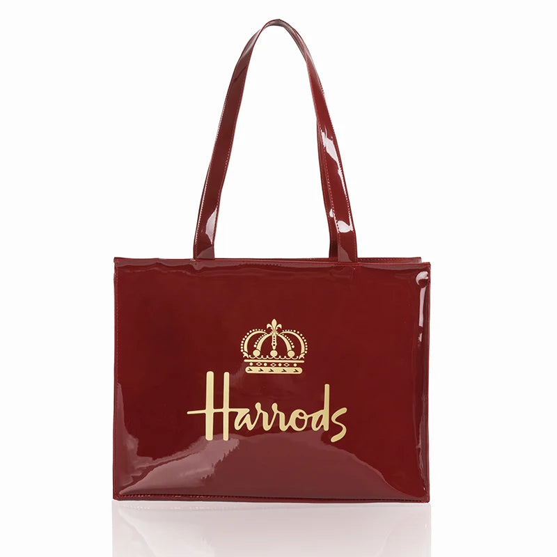 Horizontal Edition PVC Reusable Shopping Bag Eco-friendly London Lady Shopper Bag Large Capacity Waterproof Handbag Shoulder Bag