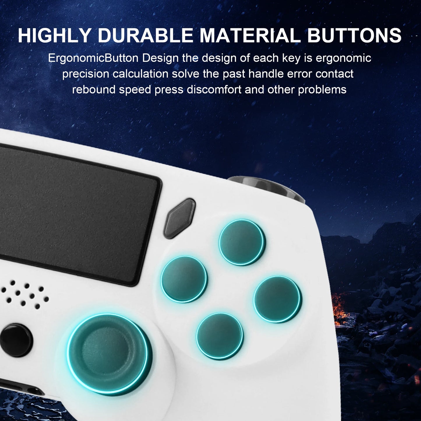 GAMINJA Kabelloses Gamepad mit 6-Achsen-Gyroskop, PC-Joystick, Touchpad, Dual-Vibration für PS4, PS3, PC, Multifunktions-Controller