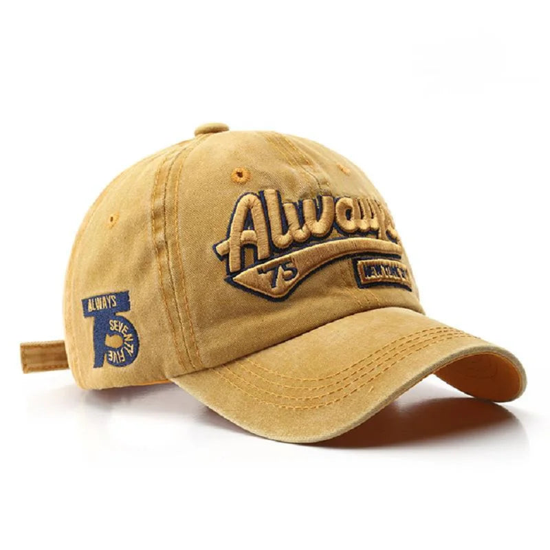 Casquette de baseball brodée pour femmes et hommes, nouvelle casquette de soleil unie printemps-été, casquettes de sport rétro lavables, casquette de pêche hip-hop