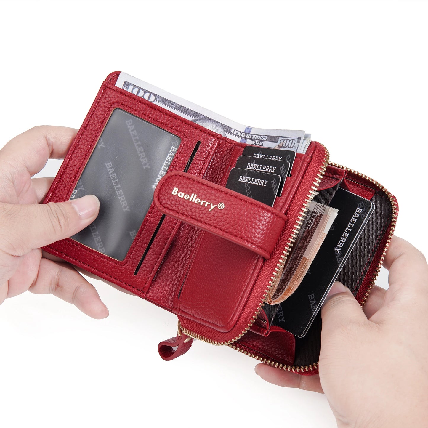 Women Stylish Zip Around Card Wallet, Multi-Functional RFID Blocking Purse with 6 Card Slots and Coin Pocket, Minimalist Gift