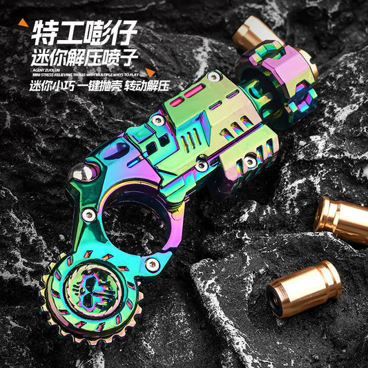 EDC Metal Multi Playability Ratchet Flip Antistress Toy Gun Ejection Shell Stress Relief Fidget Spinner Fidgeting Toys Gifts