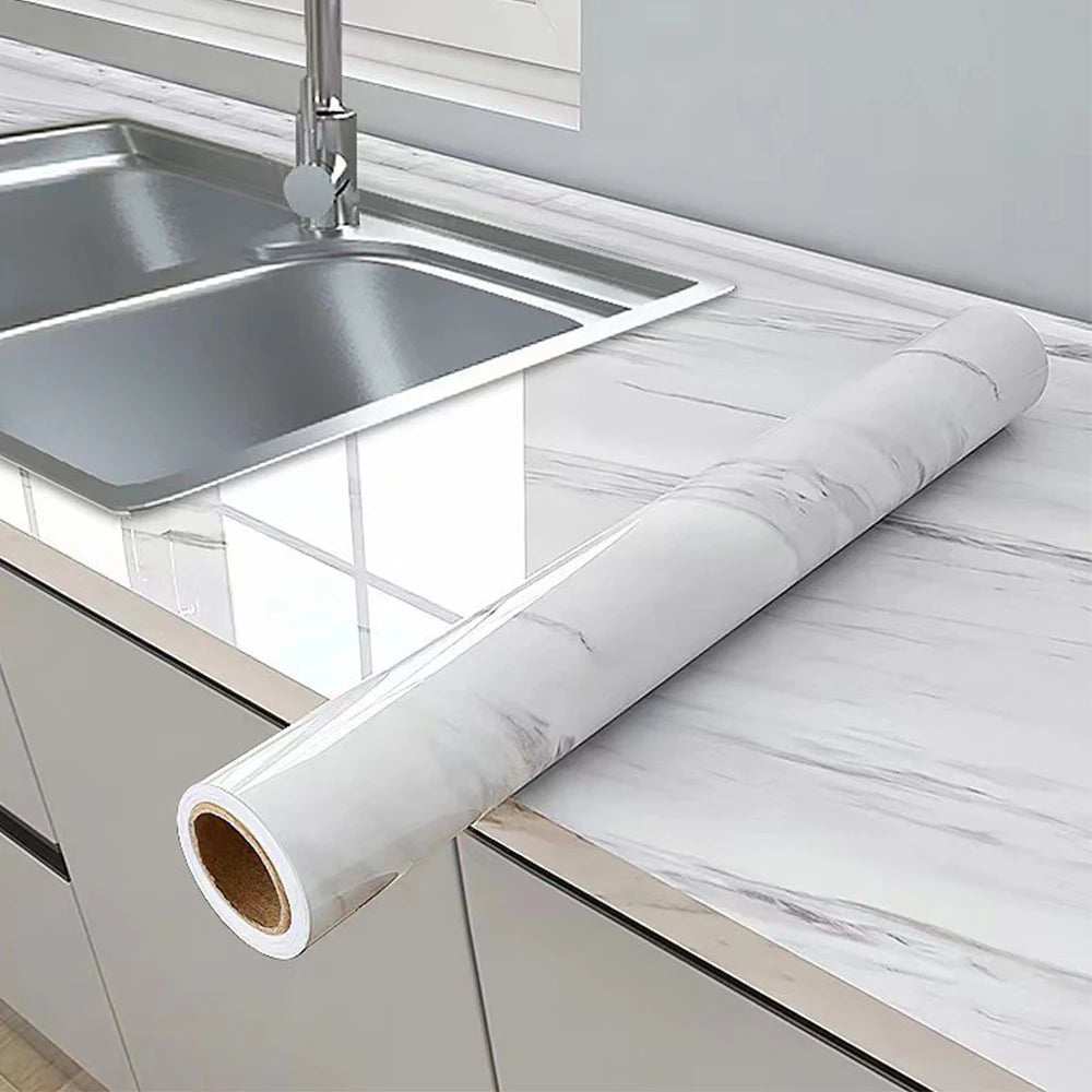 Marmor Küchenölfolie Herd wasserdicht feuchtigkeitsbeständig selbstklebend Tapete Arbeitsplatte Schrankrenovierung Fliesenaufkleber
