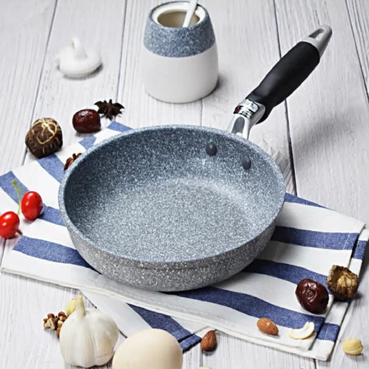 Poêle à frire en pierre durable 28/26/24/20cm Wok Antiadhésif Poêle à Frire Faitout Plaques à Induction Crêpes Œufs Cuisinière à Gaz Maison