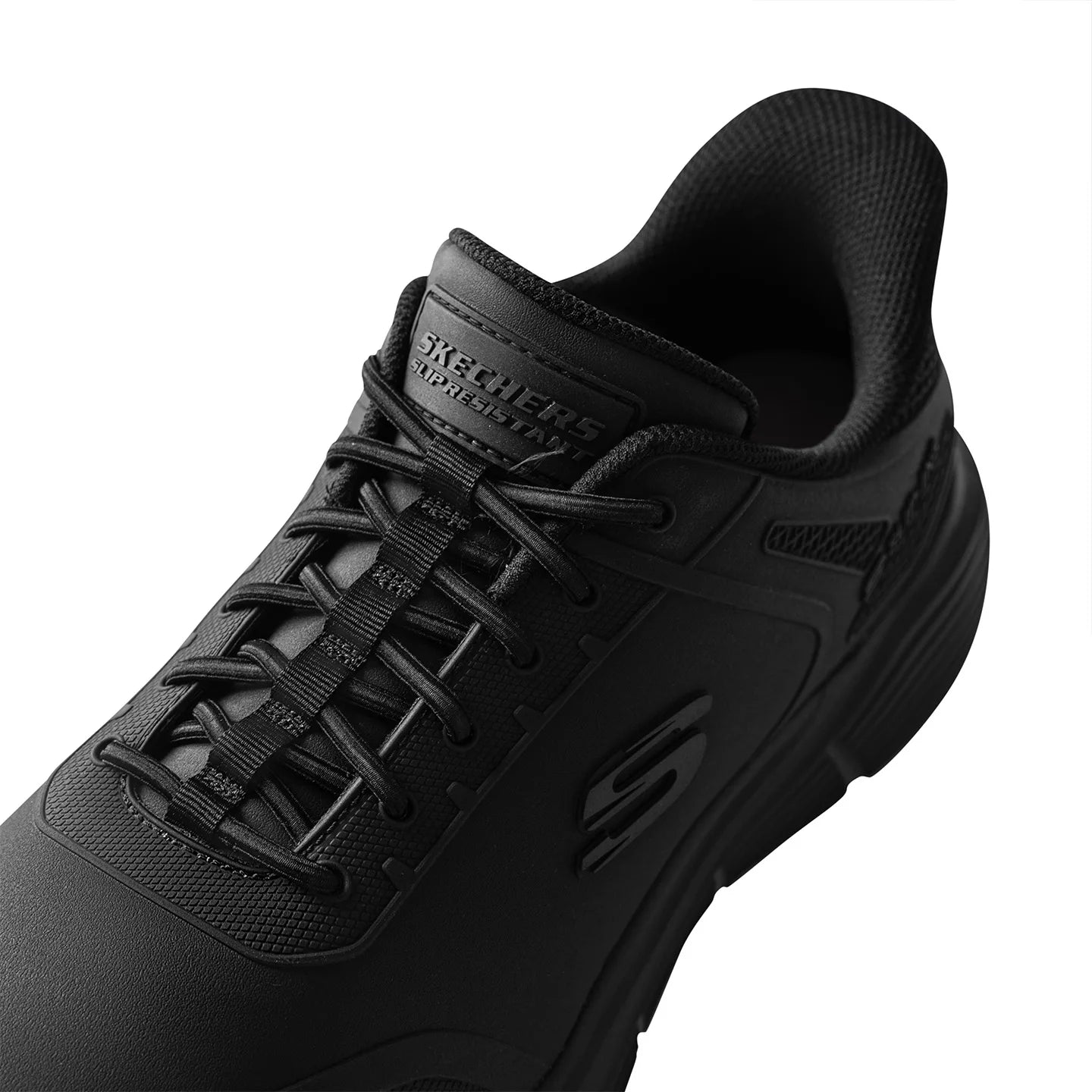 Skechers Slip-ins Chaussures pour Homme Automne Cuir Décontracté Extérieur Marche Homme Tout-aller Léger Antidérapant Doux Chaussure Noire