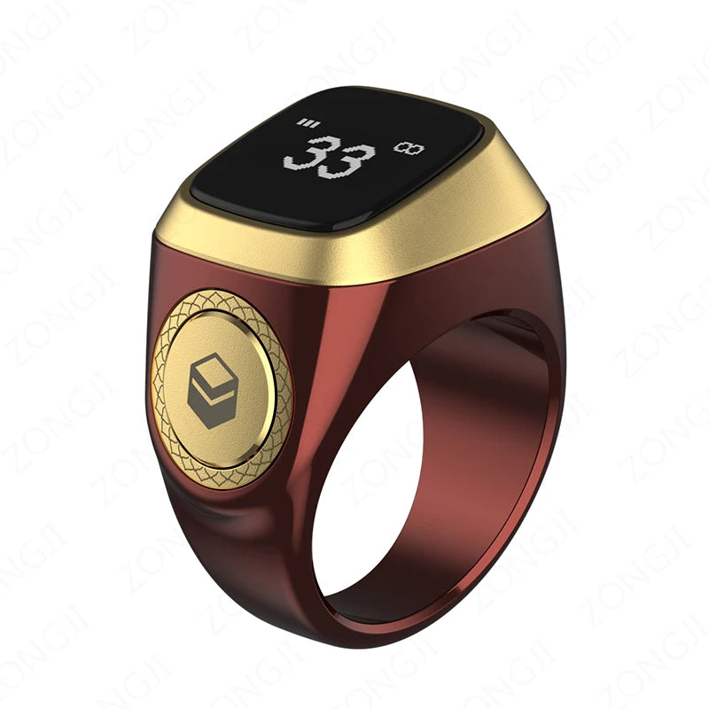 Bague de Zikr Intelligente IQibla 2025, Tasbih de Louange, Compteur Numérique Électronique pour Musulmans, Rappel de Prière par Vibration, Étanche