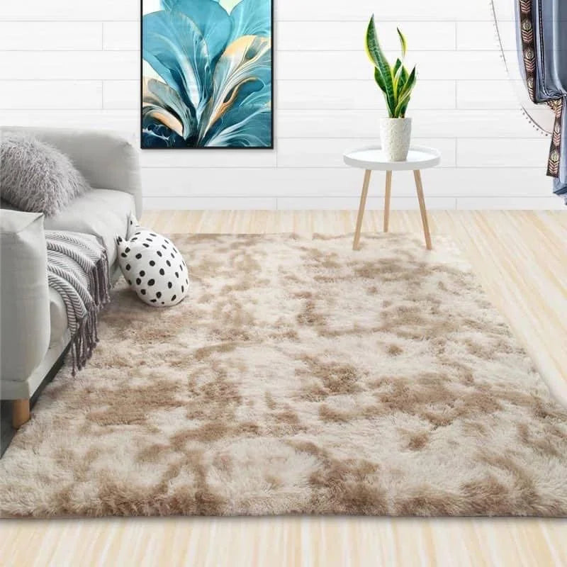 VIKAMA Luxus-Langflor-Teppich aus Samt, weich, rutschfest, Plüsch-Fußmatte für Schlafzimmer, Wohnzimmer, warme Heimdekoration, Teppich