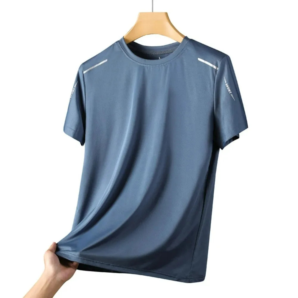 Herren Laufshirt schnelltrocknend, atmungsaktiv, für Wandern, Angeln, weich, elastisch, Outdoor-Sport-Kurzarmshirt Sommer