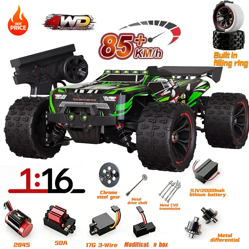 SG116MAX SCY9522 1:16 High Speed Drift Racing 80KM/H Brushless Motor 4WD 9522PRO 50KM/H RC Car Off Road Car Toys For Kid Gift