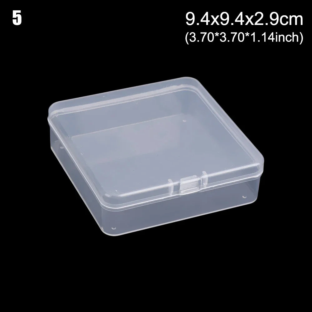 Square Round Plastic Transparent Storage Box Small Items Sundries Organizer Case Jewelry Beads Container Box Tools Accessories