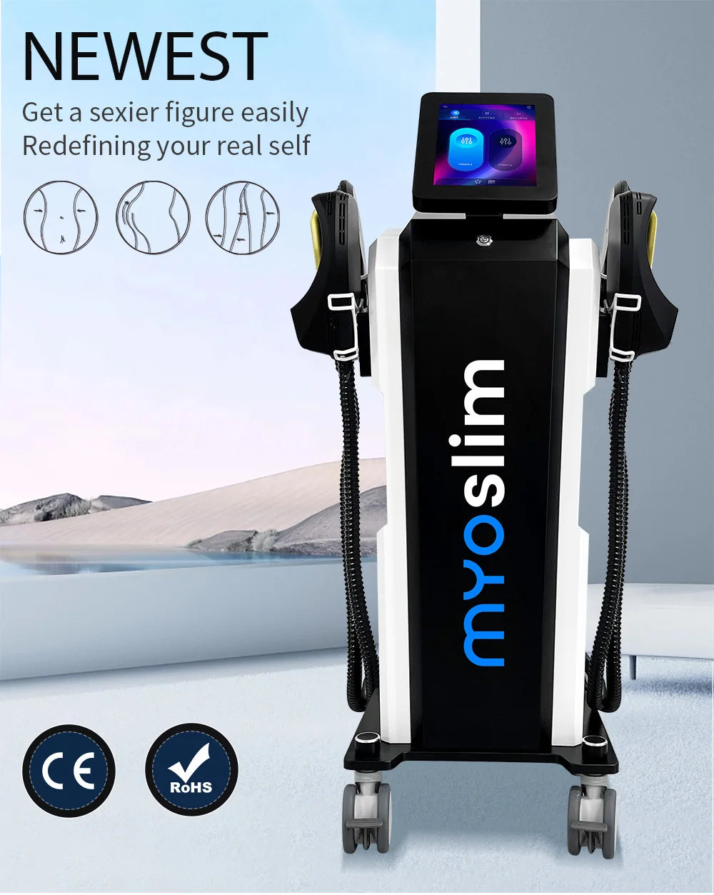 Myoslim 6500W HF Elektromagnetische Körperschlankung Muskelstimulation Fettentfernung Körperschlankung Muskelaufbau EMS Body Sculpt Maschine