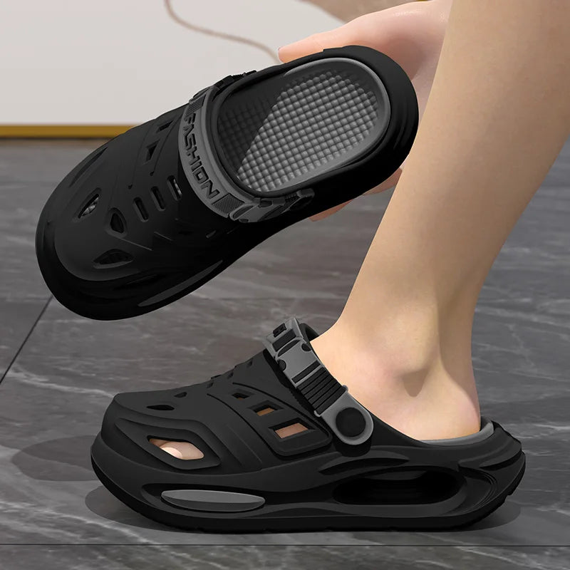Smile Höhlenschuhe für Herren und Damen mit herausnehmbaren Einlegesohlen Rutschfeste, gepolsterte, verdickte weiche Hausschuhe Modische atmungsaktive Sandalen