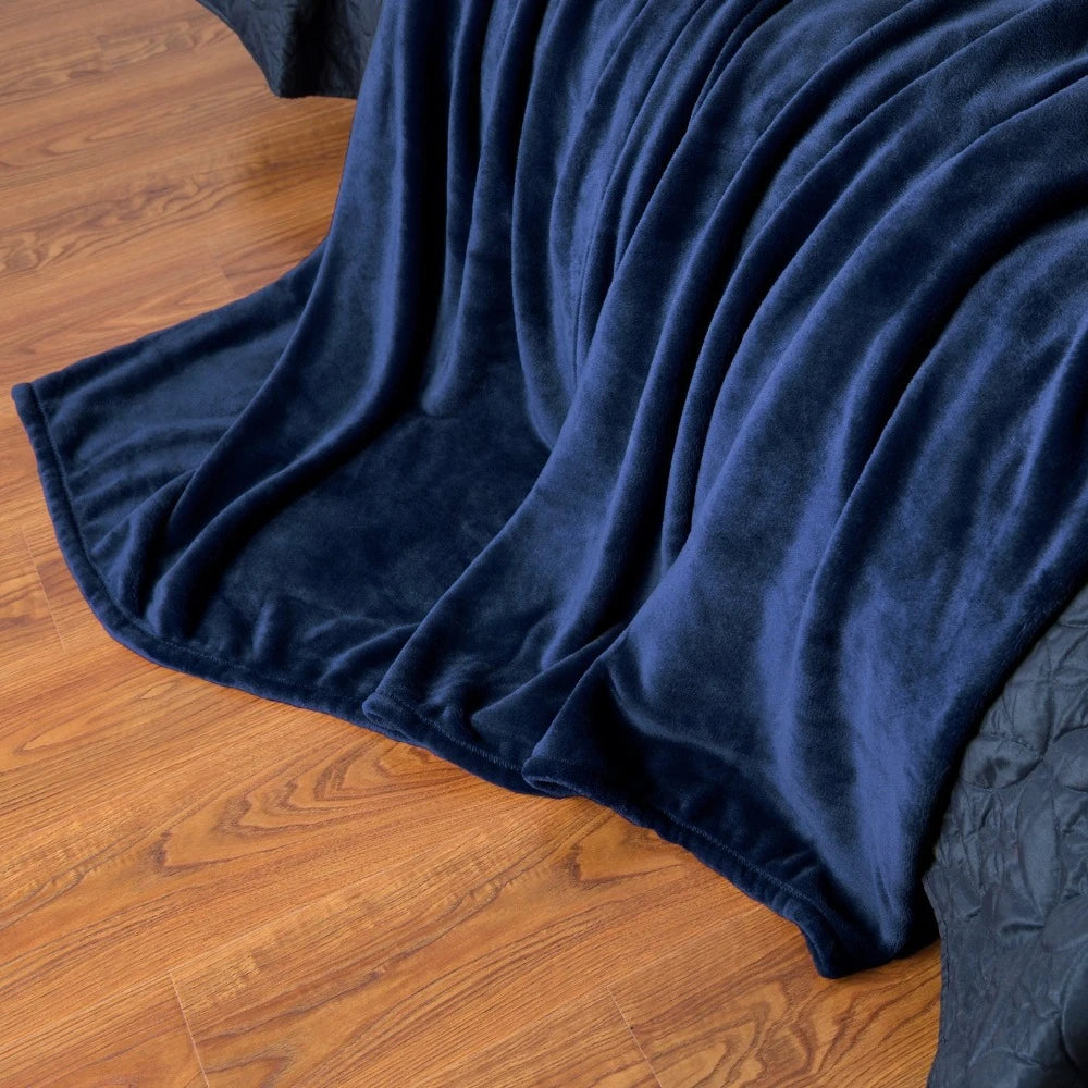 Couvertures en flanelle polaire corail 230 g/m² pour lits, couleur unie bleue rose, douce, chaude et fine, couvre-lit, housse de canapé, couverture plaid en fausse fourrure.