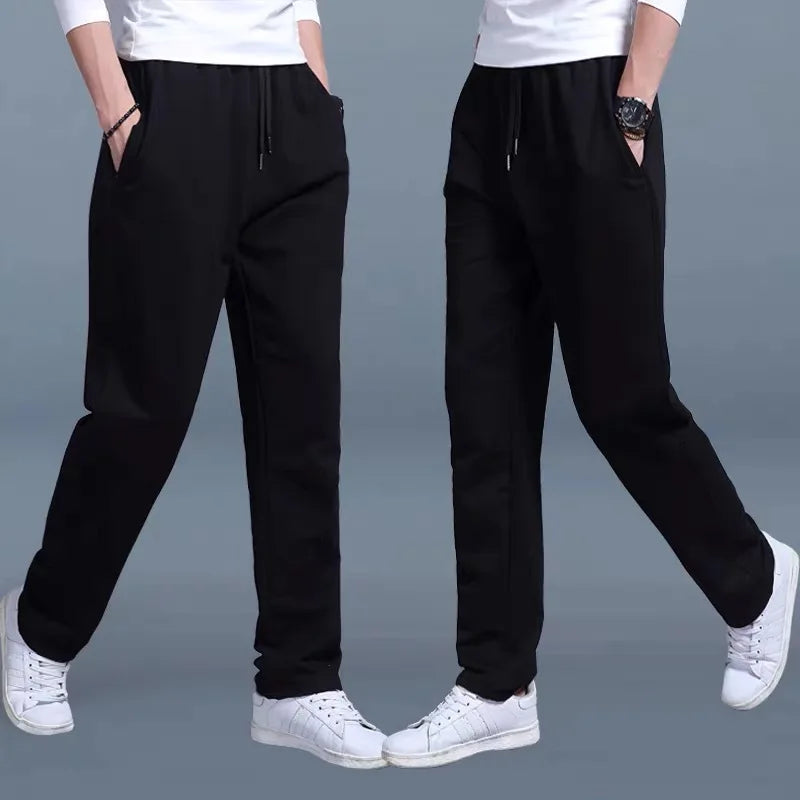 2025 neue Jogginghose Herren Trainingshose Sportbekleidung Gestrickter Trainingsanzug Sporthose Hose Weites Bein Kleidung
