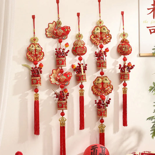 Chinese New Year 2026 Decorations Chinese Spring Festival Hanging Pendant Door Wall Ornament Traditional Chinese Room Decoration