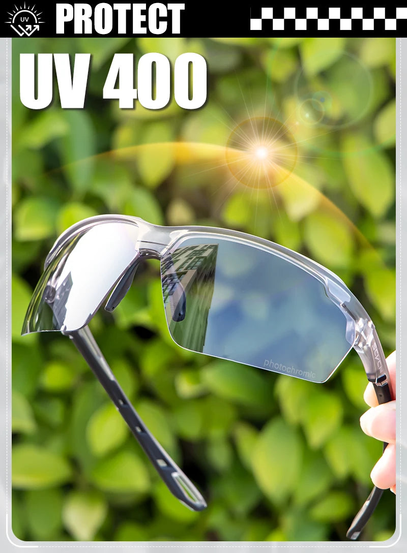 SCVCN Lunettes de soleil photochromiques Cyclisme Vélo VTT Randonnée Golf UV400 Lunettes de sport pour hommes femmes Baseball