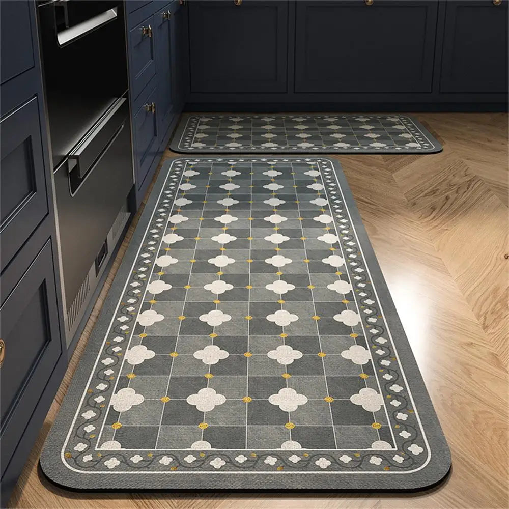 1 TAPIS de sol de cuisine imperméable, antidérapant, anti-saleté Tapis de pied Tapis de sol domestique Tapis long en velours cristal Tapis de porte 바닥 깔개