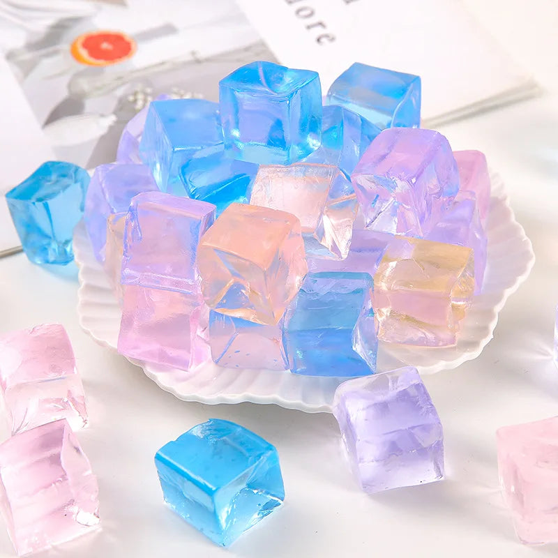 Quadratischer Eis Stressball Fidget Spielzeug Stressabbau ADHS Autismus Sensorisches Spielzeug Weiches Quetschspielzeug Partygeschenke für Kinder Erwachsene