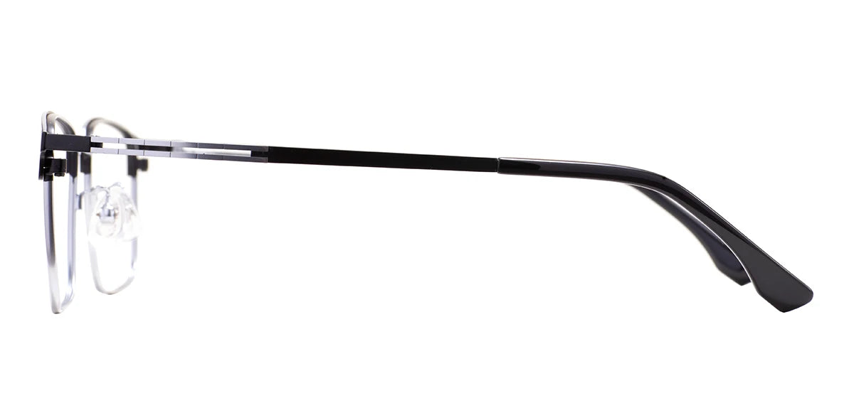 Monture de lunettes rectangulaires confortables en métal avec barre supérieure, pour hommes d'affaires, avec monture complète, pour verres correcteurs optiques