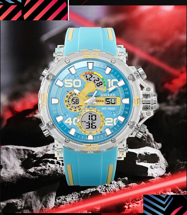 Montres Militaires Hommes Montre 2025 Nouvelle 50M Étanche Chronomètre Alarme Lumière LED Montres Digitales 8136 Montre Sport Homme