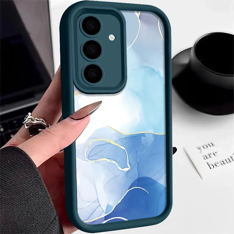 Marmor Hülle für Samsung Galaxy S25 Edge S26 S24 S23 S22 Ultra Plus S25 S24 FE A57 A37 A55 A54 A56 A17 A36 A16 5G Silikonhülle