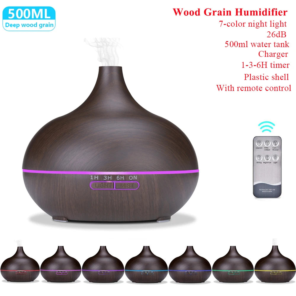 Aroma-Diffusor Ätherisches Öl Aromatherapie Ultraschall-Luftbefeuchter Automatische Fernbedienung Luftbefeuchter 300 500 1000ml